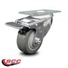 Service Caster 3 Inch Gray Polyurethane Wheel Swivel Top Plate Caster with Total Lock Brake SCC-TTL20S314-PPUB